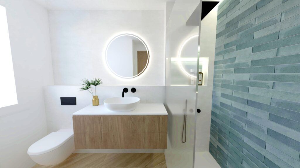 Render fotorealista para un proyecto de interiorismo de una vivienda de autopromoción