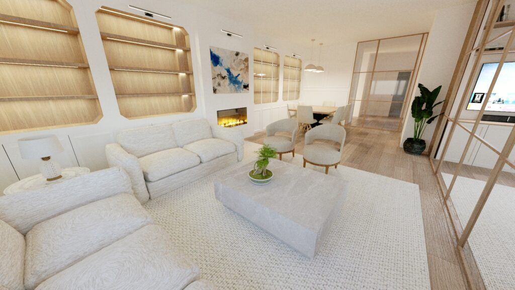 Render fotorrealista de proyecto de interiorismo en Barcelona — resultado antes de la obra por Santos Design