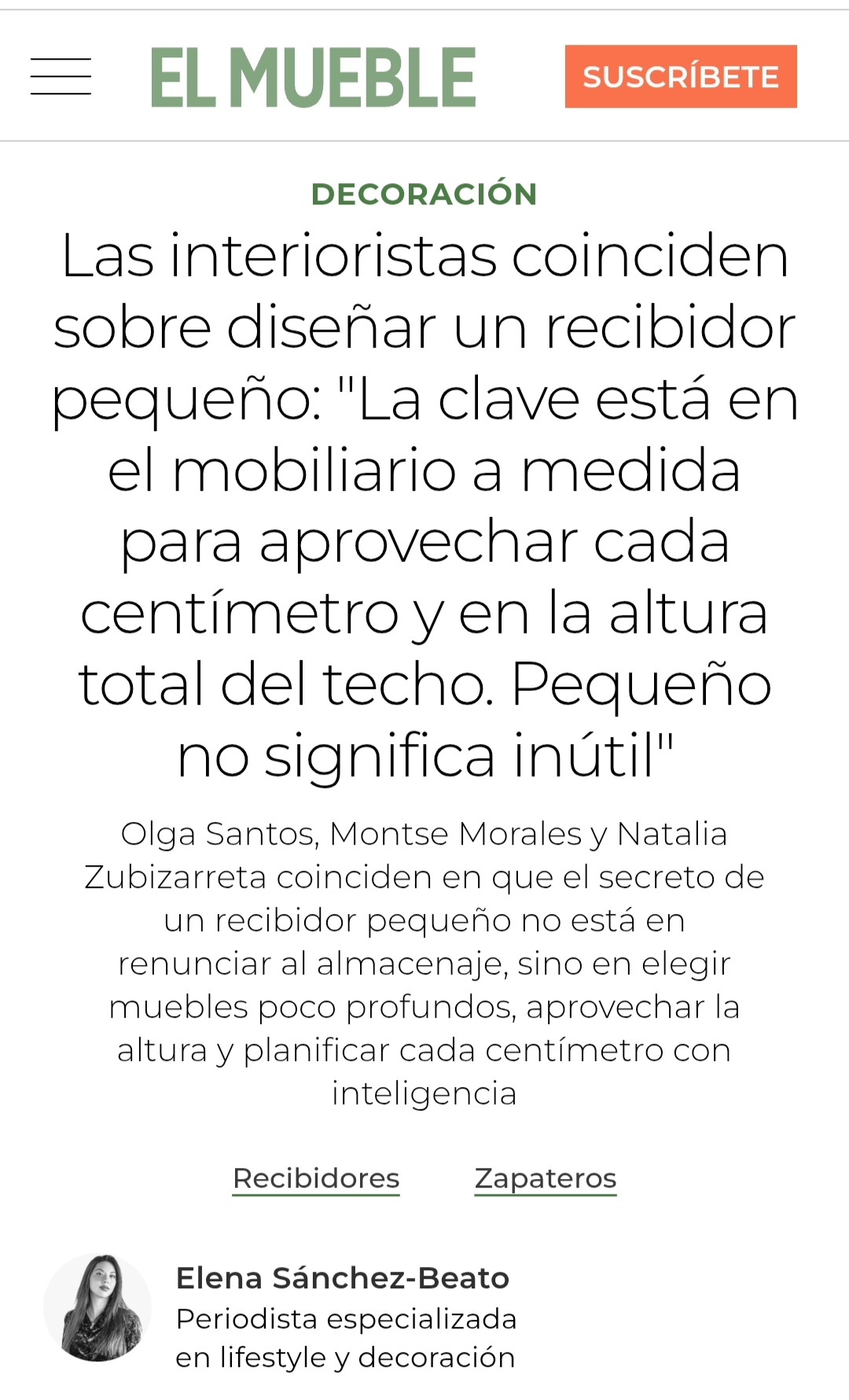 Diseñar recibidor pequeño
