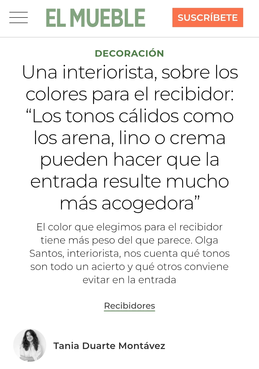 Colores para el recibidor